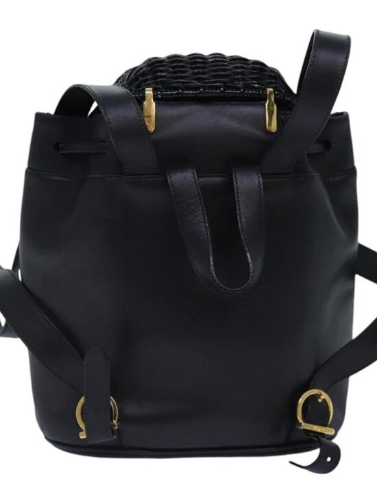 Salvatore Ferragamo Backpack Leather Black Gold main image 11